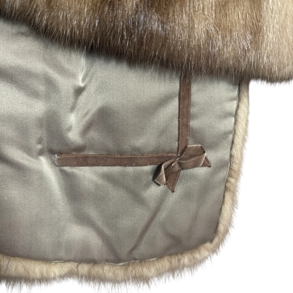 Vintage Mr. Leonard The New York Fur Shop of South Bend Brown Mink Cape Shawl - Picture 6 of 12